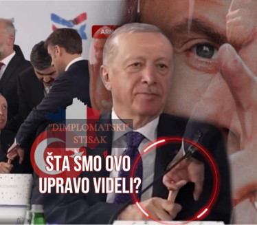 НЕ ПУШТА: Снимак руковања Ердогана и Макрона је хит